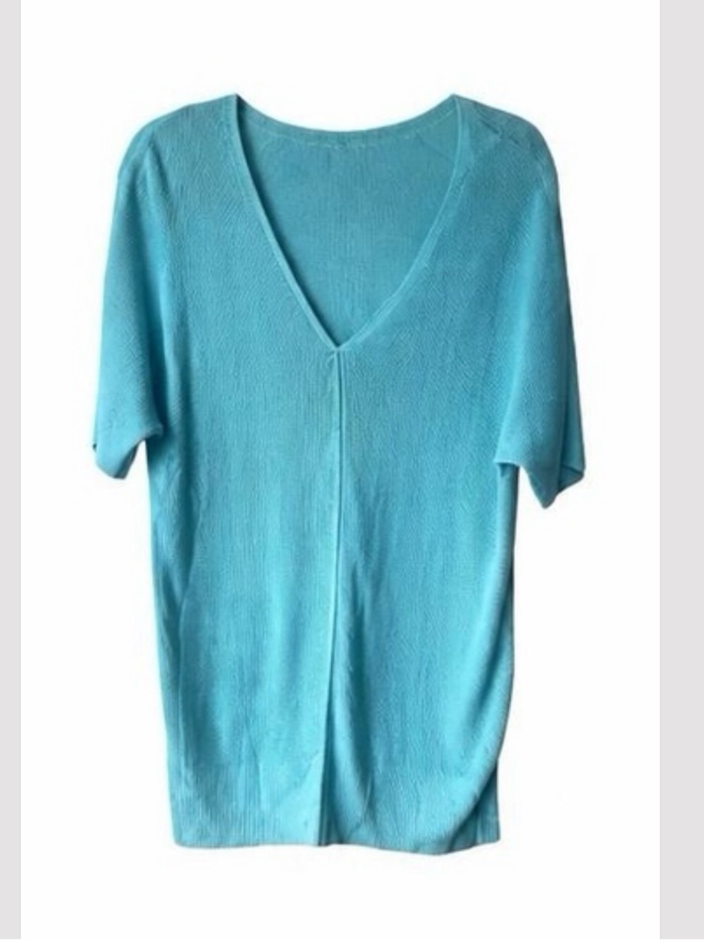 NWOT Talbots Turquoise Short Sleeve Sweater Top. Sz Sm
